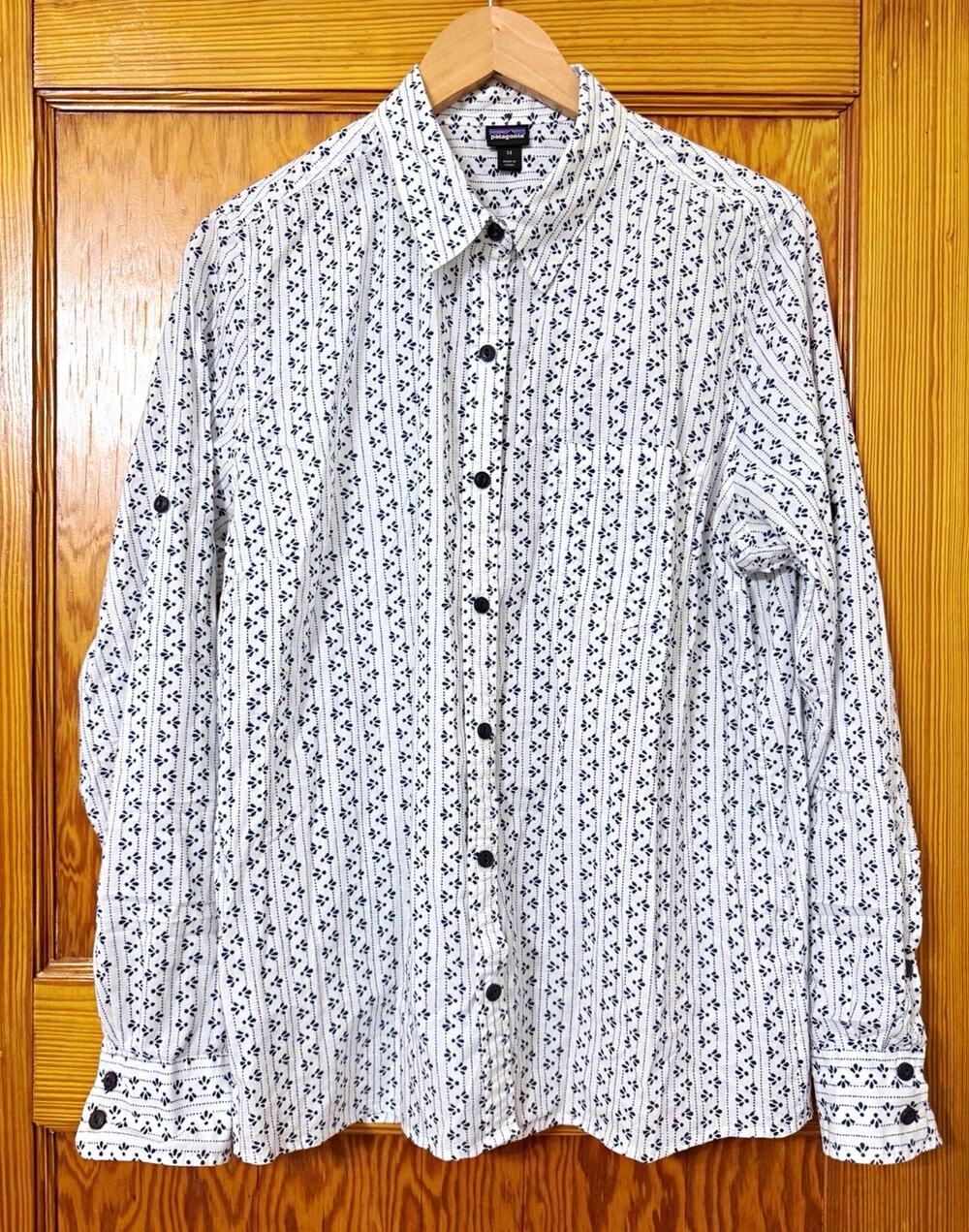 Patagonia Women’s Organic Cotton Floral Button-Up Collared Shirt 14 STY54962SP16